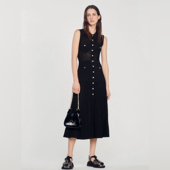 Sandro Dresses & Skirts - SANDRO Tuileries Sleeveless Pointelle Dress EUC NWOT